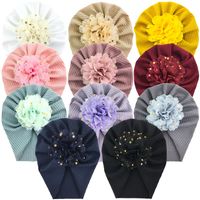 Style Simple Couleur Unie Fleur Chiffon Beanie main image 6