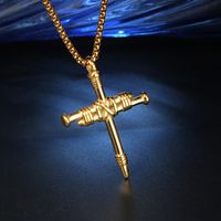 Hip-Hop Cross Stainless Steel Plating None 18K Gold Plated Rhodium Plated Men's main image 7