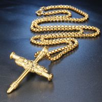 Hip-Hop Cross Stainless Steel Plating None 18K Gold Plated Rhodium Plated Men's sku image 2