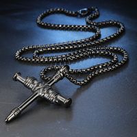 Hip-Hop Cross Stainless Steel Plating None 18K Gold Plated Rhodium Plated Men's sku image 3