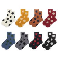 Women's Simple Style Round Dots Nylon Cotton Spandex Jacquard Crew Socks A Pair main image 3