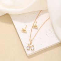 Ig Style Simple Style Bicycle Copper Plating Inlay Zircon Gold Plated Earrings Necklace main image 5