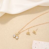 Ig Style Simple Style Bicycle Copper Plating Inlay Zircon Gold Plated Earrings Necklace main image 1
