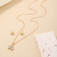 Ig Style Simple Style Bicycle Copper Plating Inlay Zircon Gold Plated Earrings Necklace main image 3