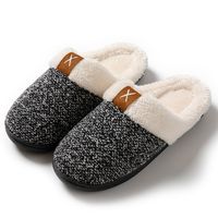 Unisex Casual Plaid Round Toe Cotton Slippers sku image 7