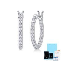 Style Simple Style Classique Couleur Unie Argent Sterling Incruster Moissanite Des Boucles D'oreilles sku image 2