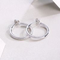 Simple Style Classic Style Solid Color Sterling Silver Inlay Moissanite Earrings main image 3