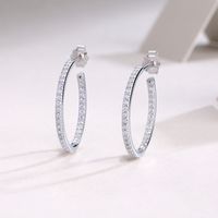 Simple Style Classic Style Solid Color Sterling Silver Inlay Moissanite Earrings main image 1