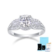 Elegant Lady Shiny Geometric Sterling Silver Gra Inlay Moissanite Rings sku image 7