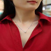 Simple Style Classic Style Solid Color Sterling Silver Inlay Moissanite Pendant Necklace main image 1