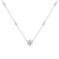 Simple Style Classic Style Solid Color Sterling Silver Inlay Moissanite Pendant Necklace main image 3