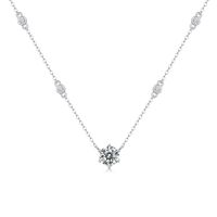 Simple Style Classic Style Solid Color Sterling Silver Inlay Moissanite Pendant Necklace sku image 1