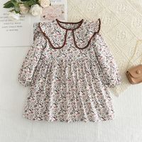 Pastoral Flower Cotton Girls Dresses sku image 6