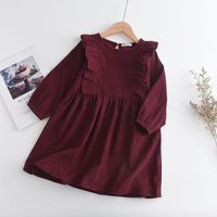 Retro Einfarbig Polyester Mädchen Kleider sku image 9