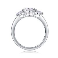 Élégant Dame Géométrique Argent Sterling Gra Incruster Moissanite Anneaux main image 5