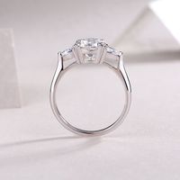 Elegant Lady Simple Style Geometric Sterling Silver Gra Inlay Moissanite Rings main image 2