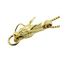 Hip-Hop Retro Dragon Titanium Steel Chain 18K Gold Plated Men's Pendant Necklace sku image 2