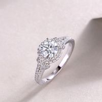 Elegant Lady Geometric Sterling Silver Gra Inlay Moissanite Rings sku image 3