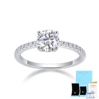 Simple Style Classic Style Solid Color Sterling Silver Inlay Moissanite Rings sku image 6
