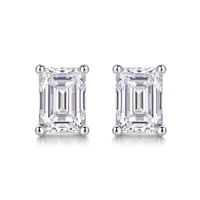 Simple Style Solid Color Sterling Silver Inlay Moissanite Ear Studs main image 5