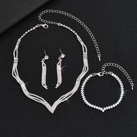 Fashion Geometric Alloy Inlay Rhinestones Women's Earrings Necklace sku image 8