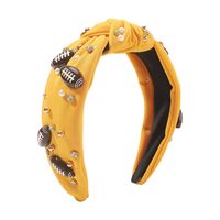 Vintage Style Rugby Solid Color Cloth Resin Rhinestone Hair Band sku image 4