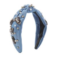 Vintage Style Rugby Solid Color Cloth Resin Rhinestone Hair Band sku image 3
