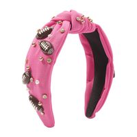 Vintage Style Rugby Solid Color Cloth Resin Rhinestone Hair Band sku image 1