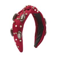 Vintage Style Rugby Solid Color Cloth Resin Rhinestone Hair Band sku image 5