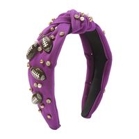 Vintage Style Rugby Solid Color Cloth Resin Rhinestone Hair Band sku image 2