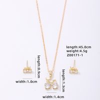 Ig Style Simple Style Bicycle Copper Plating Inlay Zircon Gold Plated Earrings Necklace sku image 1