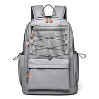 Unisex Solid Color Oxford Cloth Zipper Functional Backpack School Backpack main image 5