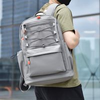Unisex Solid Color Oxford Cloth Zipper Functional Backpack School Backpack main image 6