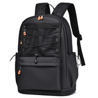 Unisex Solid Color Oxford Cloth Zipper Functional Backpack School Backpack sku image 2