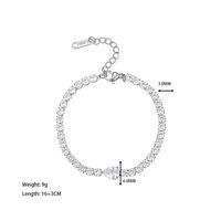 Elegant Simple Style Triangle Water Droplets Heart Shape Stainless Steel Plating Inlay Zircon Bracelets sku image 1