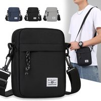 Men's Solid Color Oxford Cloth Zipper Shoulder Bag main image 1