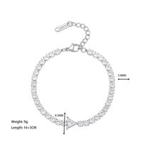 Elegant Simple Style Triangle Water Droplets Heart Shape Stainless Steel Plating Inlay Zircon Bracelets sku image 4