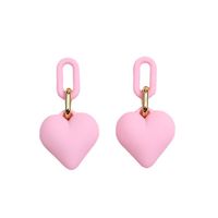 1 Pair Simple Style Heart Shape Spray Paint Arylic Drop Earrings main image 3