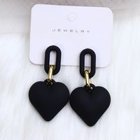1 Pair Simple Style Heart Shape Spray Paint Arylic Drop Earrings sku image 3