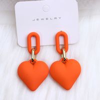 1 Pair Simple Style Heart Shape Spray Paint Arylic Drop Earrings sku image 12