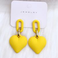 1 Pair Simple Style Heart Shape Spray Paint Arylic Drop Earrings sku image 11