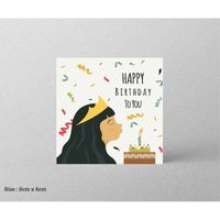 Birthday Cute Sweet Letter Flower Paper Card Party Festival Card sku image 1