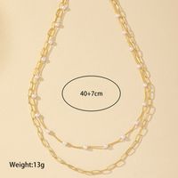 Simple Style Solid Color Imitation Pearl Patchwork Women's Double Layer Necklaces main image 5
