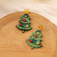 1 Pair Sweet Christmas Tree Plating Plastic Drop Earrings sku image 1