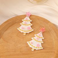 1 Pair Sweet Christmas Tree Plating Plastic Drop Earrings sku image 2