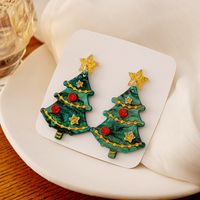 1 Pair Sweet Christmas Tree Plating Plastic Drop Earrings main image 2