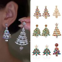 1 Paire Mignon Sapin De Noël Alliage Boucles D'oreilles main image 1