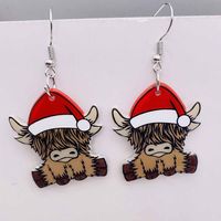 1 Pair Cute Christmas Tree Skull Antlers Arylic Drop Earrings sku image 7