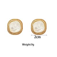 1 Pair Simple Style Square Plating Inlay Alloy Acrylic Gold Plated Ear Studs sku image 1