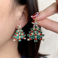 1 Pair Cute Christmas Tree Alloy Drop Earrings sku image 1